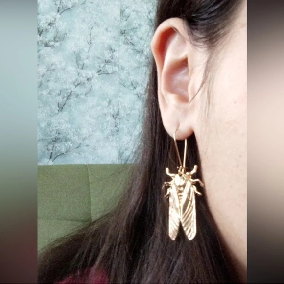 Vintage Egyptian Big Beetle Insect Bugs Earrings - Picture 8 of 16